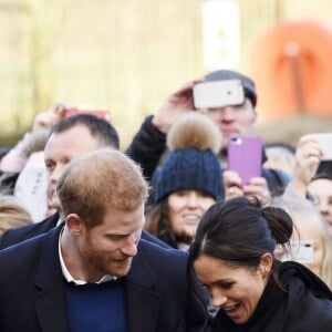 Le prince Harry et Meghan Markle en visite au château de Cardiff le 18 janvier 2018.