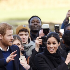 Le prince Harry et Meghan Markle en visite au château de Cardiff le 18 janvier 2018.