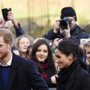 Le prince Harry et Meghan Markle en visite au château de Cardiff le 18 janvier 2018.