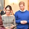 Le prince Harry et sa fiancée Meghan Markle visitent le château de Cardiff le 18 janvier 2018.