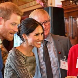 Le prince Harry et sa fiancée Meghan Markle visitent le château de Cardiff le 18 janvier 2018.