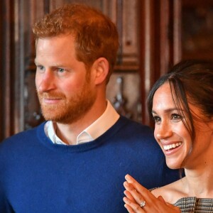 Le prince Harry et sa fiancée Meghan Markle visitent le château de Cardiff le 18 janvier 2018.