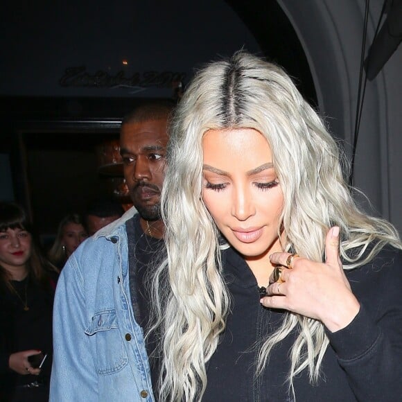 Kim Kardashian et son mari Kanye West sont allés dîner au restaurant à West Hollywood le 12 janvier 2018.