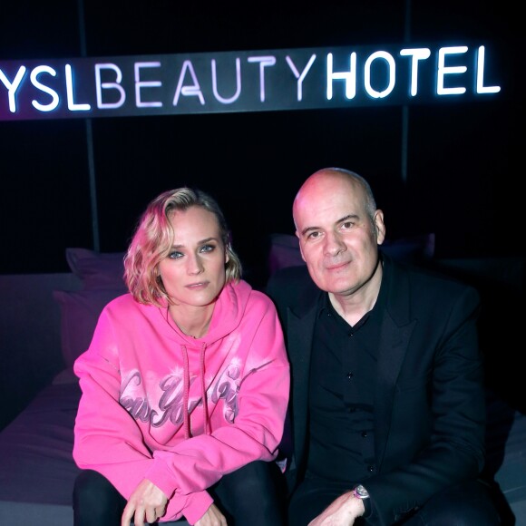 Diane Kruger lors de la soirée d'inauguration de l'YSL Beauty Hotel éphémère par Yves Saint Laurent Beauté, le 17 janvier 2018 place de la Madeleine à Paris. © Yves Saint Laurent