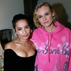 Zoë Kravitz et Diane Kruger lors de la soirée d'inauguration de l'YSL Beauty Hotel éphémère par Yves Saint Laurent Beauté, le 17 janvier 2018 place de la Madeleine à Paris. © Yves Saint Laurent