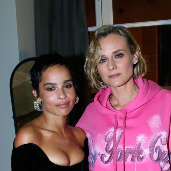 Zoë Kravitz et Diane Kruger lors de la soirée d'inauguration de l'YSL Beauty Hotel éphémère par Yves Saint Laurent Beauté, le 17 janvier 2018 place de la Madeleine à Paris. © Yves Saint Laurent