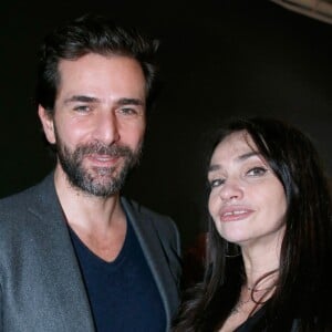 Béatrice Dalle avec Grégory Fitoussi lors de la soirée d'inauguration de l'YSL Beauty Hotel éphémère par Yves Saint Laurent Beauté, le 17 janvier 2018 place de la Madeleine à Paris. © Yves Saint Laurent