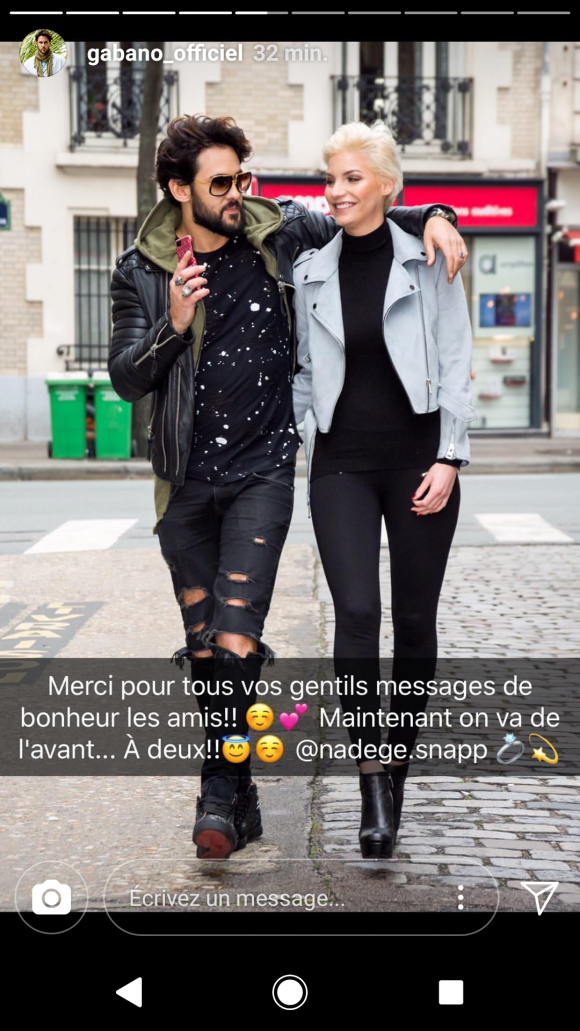Nadège et Gabano en couple, Instagram, janvier 2018