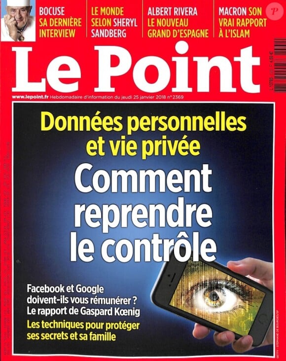 Couverture du magazine "Le Point", numéro du 25 janvier 2018.
