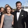 Lina Hellqvist, soeur de la princesse Sofia de Suède, et son compagnon Jonas Frejd lors du dîner de répétition à la veille du mariage de Sofia Hellqvist et du prince Carl Philip de Suède, le 12 juin 2015 à Stockholm.