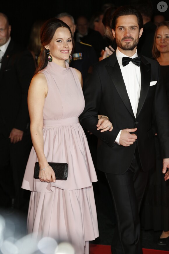 Le prince Carl Philip de Suède et la princesse Sofia au Gala des Sports 2018 à Stockholm le 15 janvier 2018.