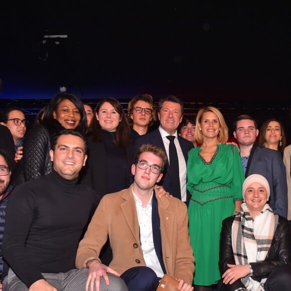 Exclusif - Christian Estrosi, le maire de Nice et président de la Métropole Nice Côte d'Azur et sa femme Laura Tenoudji - Cérémonie des Voeux de l'association des Amis du Maire au Palais de la Méditerrannée à Nice le 29 janvier 2018. © Bruno bebert/Bestimage