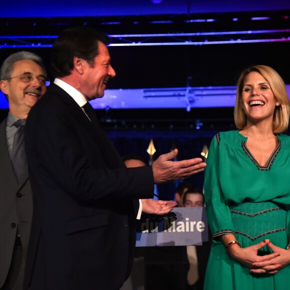 Exclusif - Christian Estrosi, le maire de Nice et président de la Métropole Nice Côte d'Azur et sa femme Laura Tenoudji - Cérémonie des Voeux de l'association des Amis du Maire au Palais de la Méditerrannée à Nice le 29 janvier 2018. © Bruno bebert/Bestimage