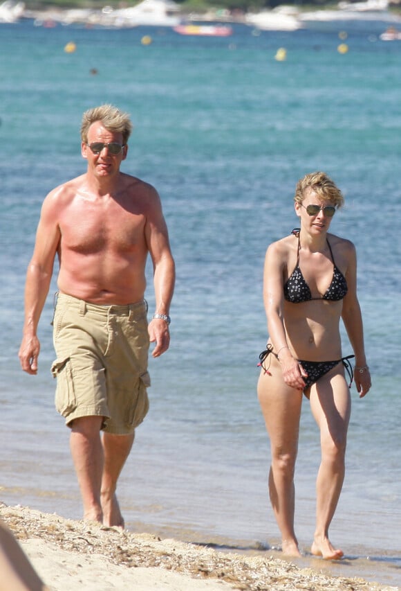 Gordon Ramsay et sa femme en vacances à Saint-Tropez, en 2008