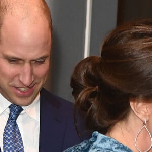 La duchesse Catherine de Cambridge, enceinte et en robe Erdem, et le prince William prenaient part le 31 janvier 2018 à un gala culturel en compagnie de la princesse Victoria et du prince Daniel de Suède à la galerie Fotografiska à Stockholm.