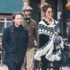 Kate Beckinsale et son ex compagnon Michael Sheen se promènent avec leur fille Lily Mo Sheen dans les rues de New York, le 6 avril 2016