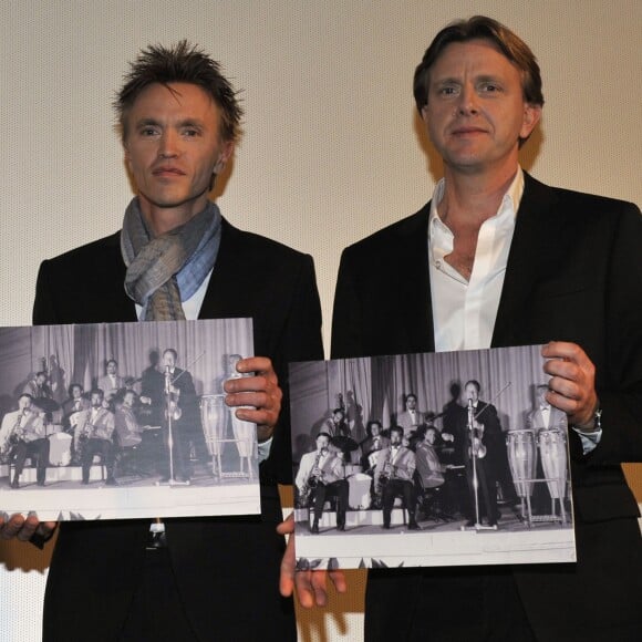 Claude François Junior, Isabelle Forêt et Marc François à Monaco le 10 mars 2012, pour l'avant-première du film Cloclo réalisé par Florent Emilio Siri.