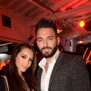 Nabilla Benattia et son compagnon Thomas Vergara lors de la soirée de lancement du nouveau parfum Cacharel "Yes I Am" à Paris, le 7 février 2018. © Rachid Bellack/Bestimage