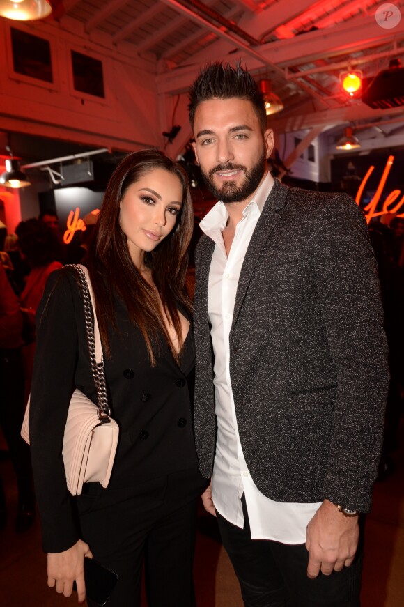 Nabilla Benattia et son compagnon Thomas Vergara lors de la soirée de lancement du nouveau parfum Cacharel "Yes I Am" à Paris, le 7 février 2018. © Rachid Bellack/Bestimage