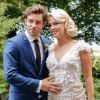 Exclusif - Katrina Patchett et Valentin D'Hoore dans les jardins du château - Mariage de Katrina Patchett et Valen­tin D'Hoore en Belgique le 1er septembre 2017. © Philippe Doignon/Bestimage