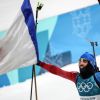 Le biathlète français Martin Fourcade a été sacré champion olympique en poursuite de 12,5 km du biathlon à Pyeongchang en Corée du sud, le 12 février 2018