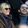 Flavie Flament et son chéri Vladimir - Célébrités dans les tribunes du parc des princes lors du match de football de ligue 1, Paris Saint-Germain (PSG) contre FC Nantes à Paris, France, le 18 novembre 2017. Le PSG a gagné 4-1.