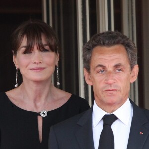 Carla Bruni (enceinte) et Nicolas Sarkozy à Deauville en 2011