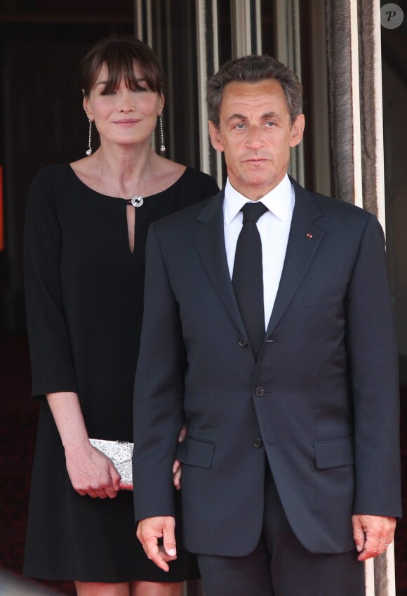 Carla Bruni (enceinte) et Nicolas Sarkozy à Deauville en 2011