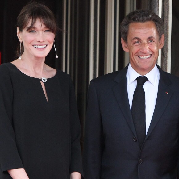Carla Bruni (enceinte) et Nicolas Sarkozy à Deauville en 2011