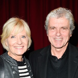 Exclusif - Claude Sérillon et sa femme Catherine Ceylac - Représentation de la pièce "Pleins Feux" au théâtre Hébertot à Paris le 2 février 2017. © Coadic Guirec/Bestimage