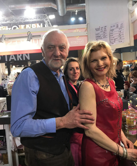 Claude (saison 9) et Caroline - De nombreux candidats de "L'amour est dans le pré" se sont retrouvés au Salont de l'agriculture à Paris. Février 2018.