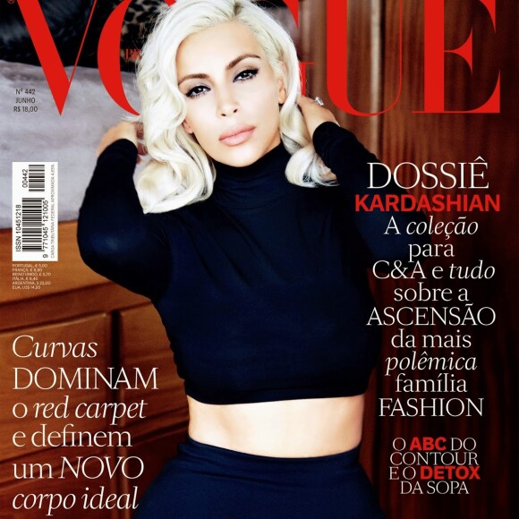 Kim Kardashian pour Vogue Brésil, juin 2015.