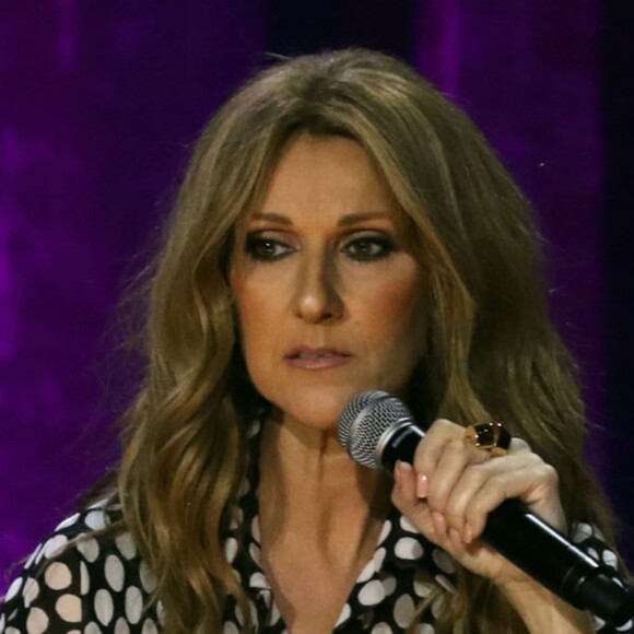 Celine Dion donne une conférence de presse au Ceasars Palace Hotel & Casino à Las Vegas le 27 août 2015