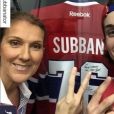 René-Charles pose avec sa mère Céline Dion devant le maillot de son joueur de hockey préféré, P.K. Subban. Instagram, octobre 2015