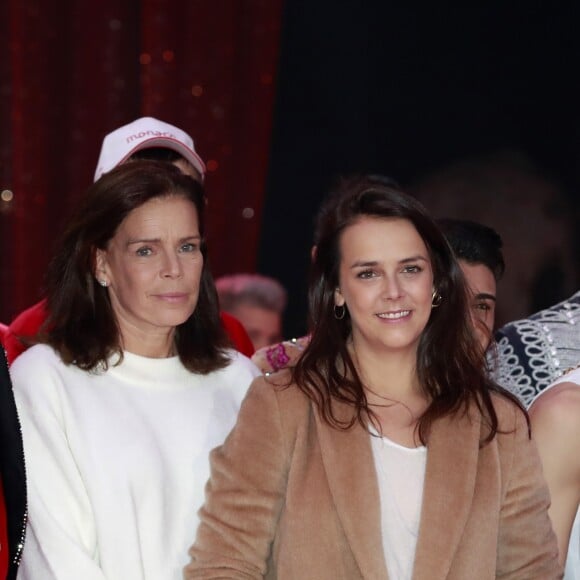 La princesse Stéphanie de Monaco et sa fille Pauline Ducruet lors de la 7e édition du festival New Generation sous le chapiteau de Fontvieille à Monaco le 1er février 2018. © Claudia Albuquerque / Bestimage