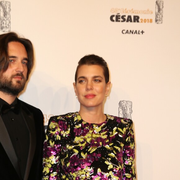 Charlotte Casiraghi et son compagnon Dimitri Rassam - Photocall lors de la 43e cérémonie des Cesar à la salle Pleyel à Paris, le 2 mars 2018. © Dominique Jacovides - Olivier Borde / Bestimage