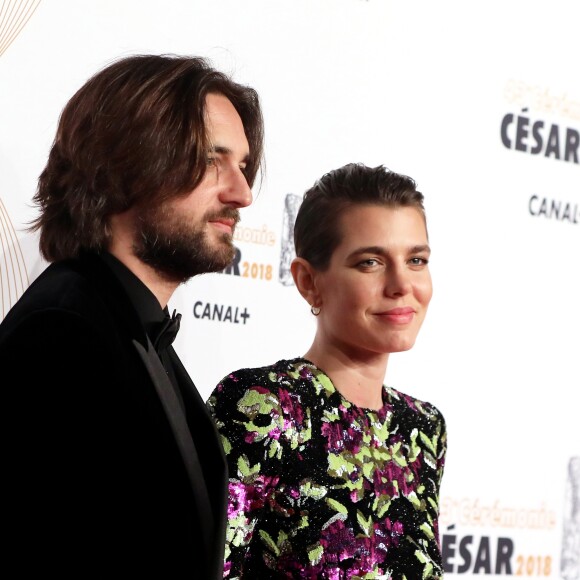 Charlotte Casiraghi et son compagnon Dimitri Rassam - Photocall lors de la 43ème cérémonie des Cesar à la salle Pleyel à Paris, le 2 mars 2018. © Dominique Jacovides - Olivier Borde / Bestimage