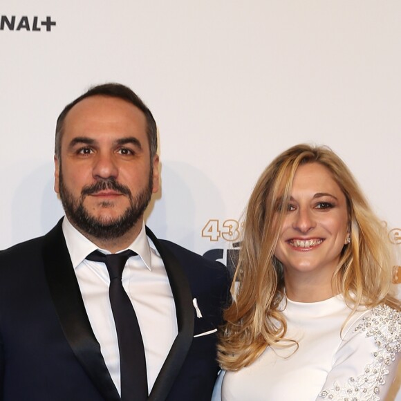 François-Xavier Demaison et sa compagne Anaïs Tihay - Photocall lors de la 43ème cérémonie des Cesar à la salle Pleyel à Paris, le 2 mars 2018. © Dominique Jacovides - Olivier Borde / Bestimage