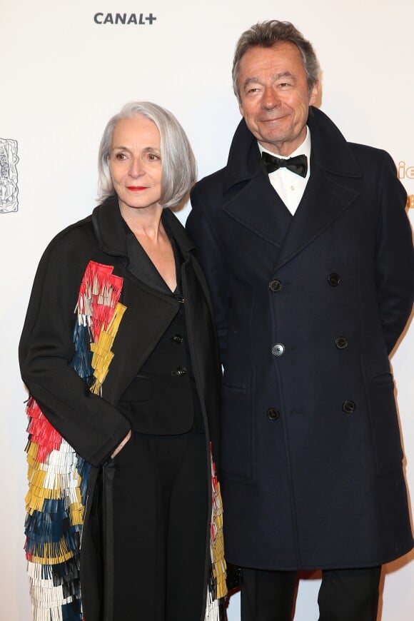 Michel Denisot et sa femme Martine - Photocall lors de la 43ème cérémonie des Cesar à la salle Pleyel à Paris, le 2 mars 2018. © Dominique Jacovides - Olivier Borde / Bestimage