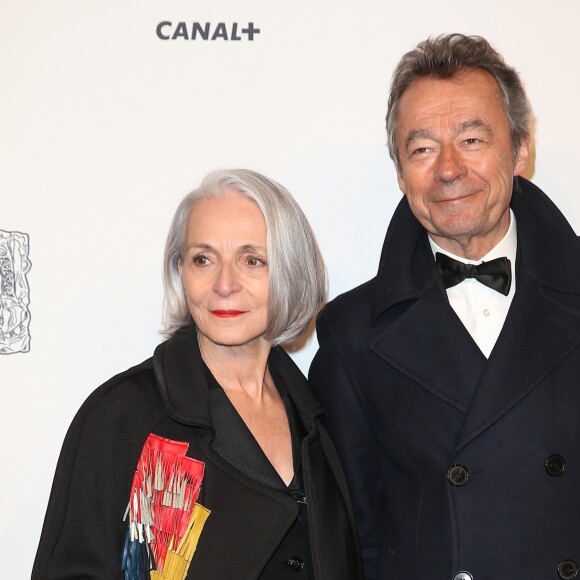 Michel Denisot et sa femme Martine - Photocall lors de la 43ème cérémonie des Cesar à la salle Pleyel à Paris, le 2 mars 2018. © Dominique Jacovides - Olivier Borde / Bestimage