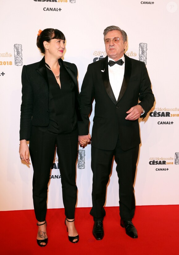 Daniel Auteuil et sa femme Aude Ambroggi - Photocall lors de la 43ème cérémonie des Cesar à la salle Pleyel à Paris, le 2 mars 2018. © Dominique Jacovides - Olivier Borde / Bestimage