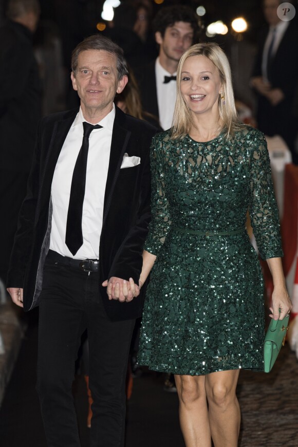 Frédéric Saldmann et sa femme Marie arrivent au dîner de la 43ème cérémonie des César au Fouquet's à Paris, le 1er mars 2018. © Pierre Perusseau/Bestimage