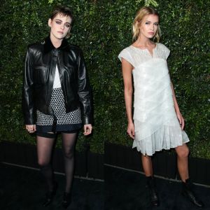 Kristen Stewart et Stella Maxwell lors d'une pré-soirée Oscars à West Hollywood le 3 mars 2018.