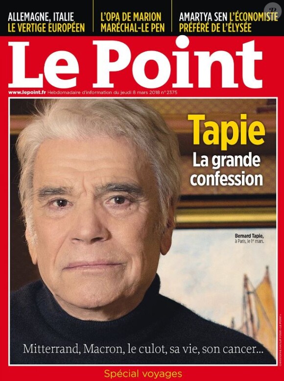 Bernard Tapie en couverture du magazine "Le Point", numéro du 8 mars 2017.