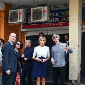 La Première Dame Brigitte Macron (Trogneux) - La Première Dame française visite du "Street Art" dans le quartier de Lodi Colony à New Delhi, Inde, le 11 mars 2018