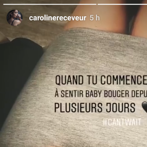 Caroline Receveur dévoile son baby bump en Insta Story, 10 mars 2018