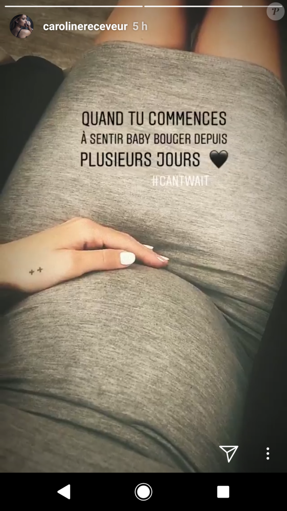Caroline Receveur dévoile son baby bump en Insta Story, 10 mars 2018