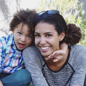 Chloé Mortaud et son fils Matis, le 11 février 2018.