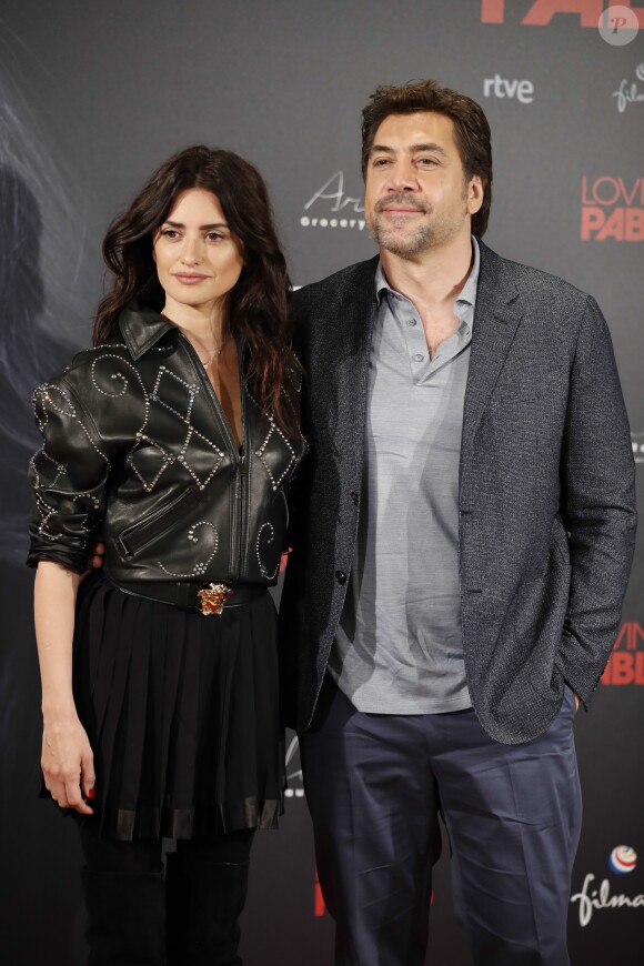Javier Bardem et Penélope Cruz - Photocall du film Escobar (Loving Pablo) à l'hôtel Melia Serrano à Madrid, Espagne, le 6 mars 2018.