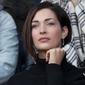 Sheryfa Luna dans les tribunes lors du match de ligue 1 "PSG - Angers (2-0)" au Parc des Princes. Paris, le 14 mars 2018.